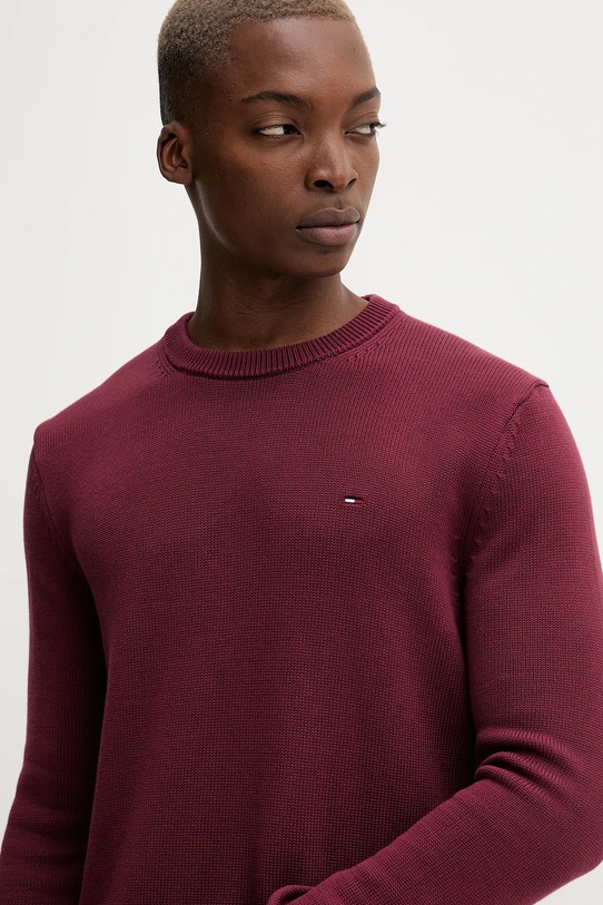 Tommy Jeans sweter bawełniany bordowy DM0DM21787