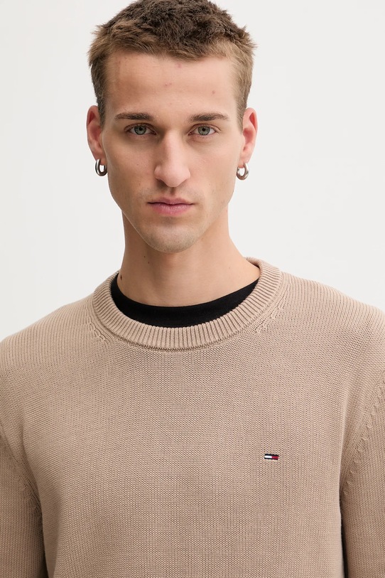 Tommy Jeans pulover de bumbac maro DM0DM21787