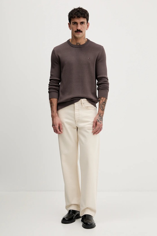 Tommy Jeans sweter bawełniany DM0DM21787 brązowy NC25