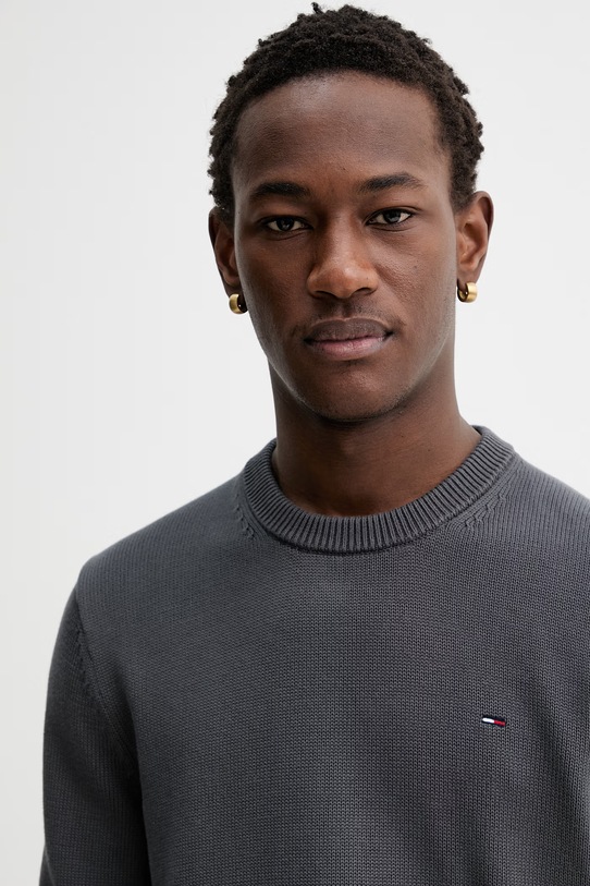 Tommy Jeans sweter bawełniany szary DM0DM21787