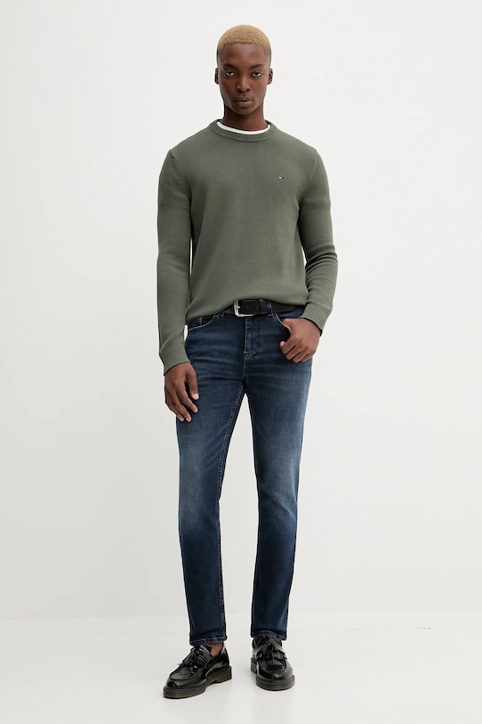 Tommy Jeans sweter bawełniany DM0DM21787 zielony NC25