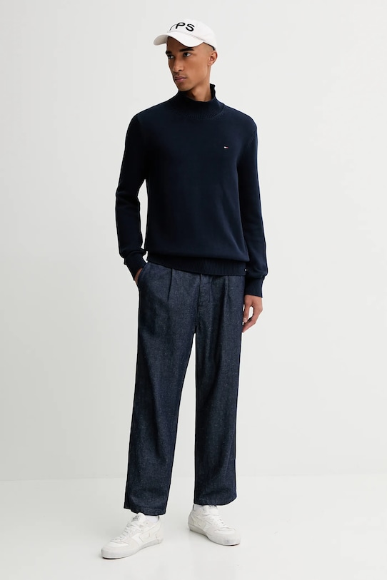 Tommy Jeans pulover de bumbac DM0DM22096 bleumarin AW25