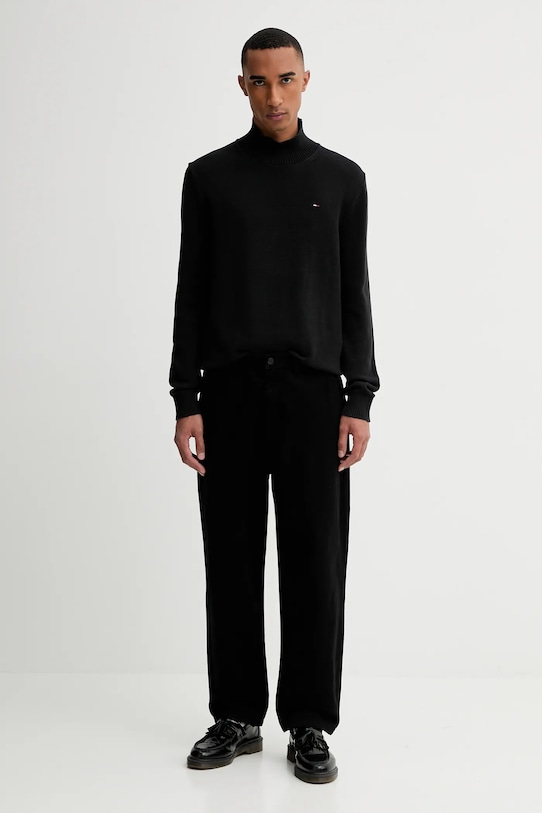 Tommy Jeans pulover de bumbac DM0DM22096 negru AW25