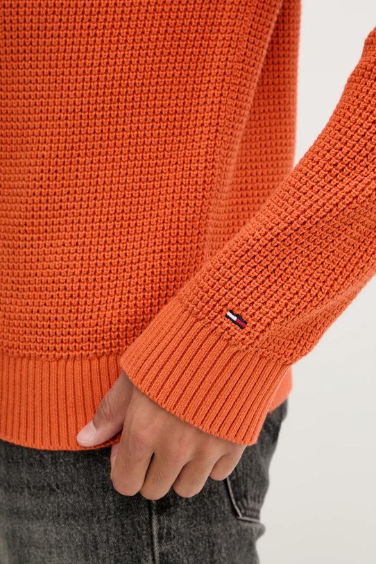 Tommy Jeans sweter bawełniany DM0DM22098 pomarańczowy
