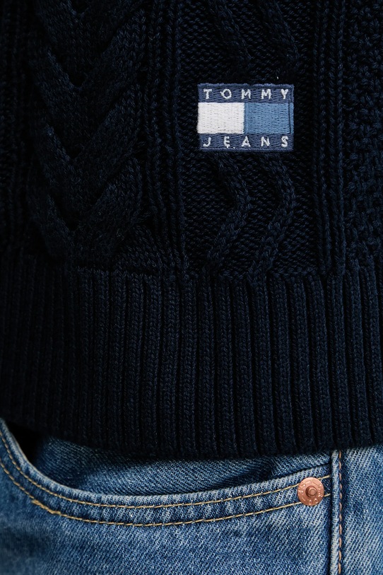 Tommy Jeans pulover de bumbac DM0DM22101 bleumarin
