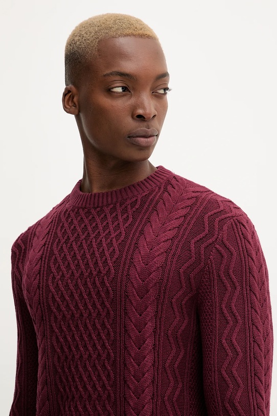 Tommy Jeans sweter bawełniany bordowy DM0DM22101