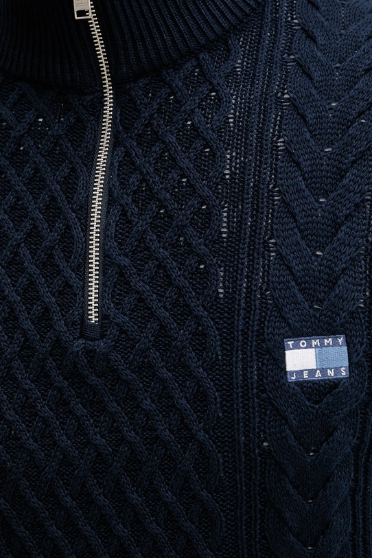 Βαμβακερό πουλόβερ Tommy Jeans DM0DM22103 σκούρο μπλε