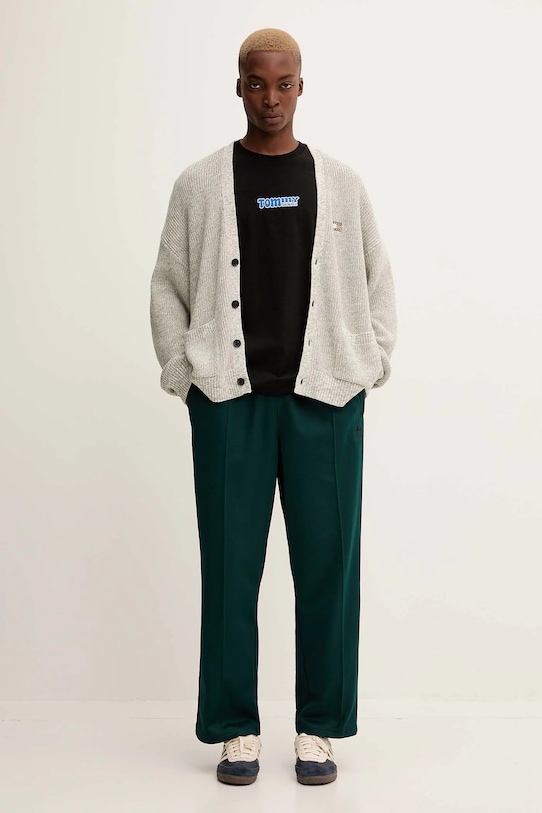 Tommy Jeans pamut kardigán DM0DM22104 zöld AW25