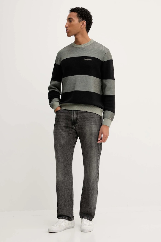 Tommy Jeans pulover de bumbac DM0DM22110 verde AW25