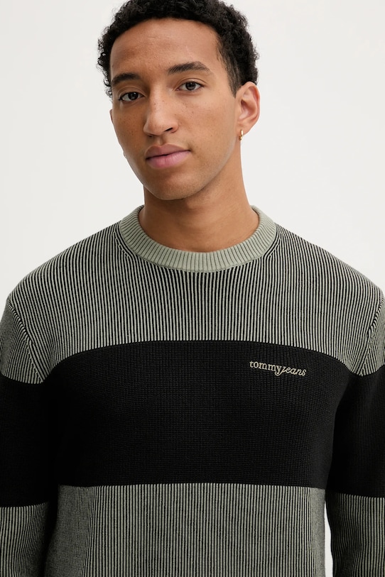 Tommy Jeans pulover de bumbac verde DM0DM22110