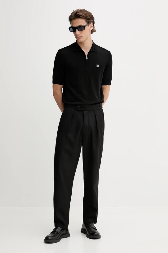 HUGO polo 50542750 czarny AW25