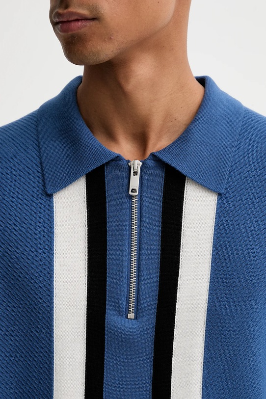 HUGO sweter z wełną 50544906 niebieski