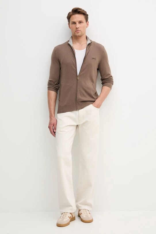 Guess cardigan din amestec de lână DARRELL M5YR28.Z0122 maro AW25