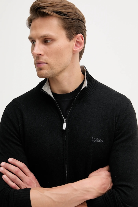 Kardigan s příměsí vlny Guess DARRELL černá M5YR28.Z0122