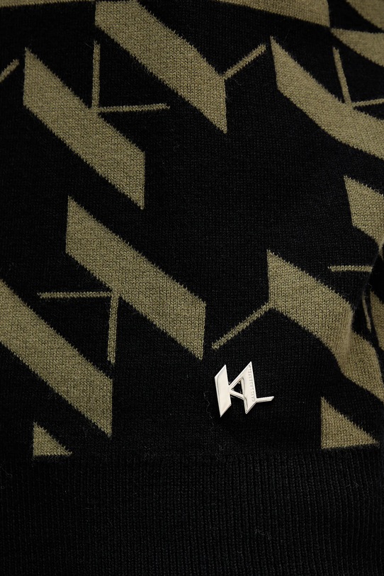 Svetr s příměsí vlny Karl Lagerfeld 554305.655022 zelená