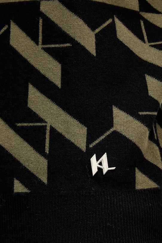 Svetr s příměsí vlny Karl Lagerfeld 554305.655022 zelená