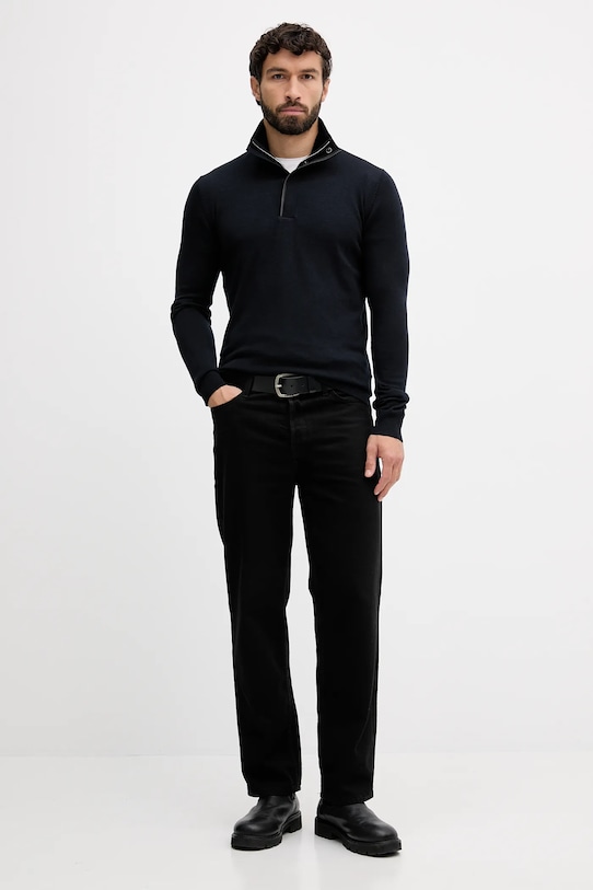 Vlnený sveter Karl Lagerfeld tmavomodrá 554399.655005