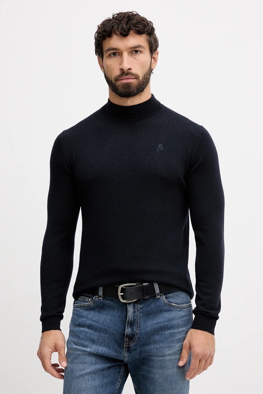 Karl Lagerfeld gyapjú pulóver gyapjú sötétkék 554399.655002