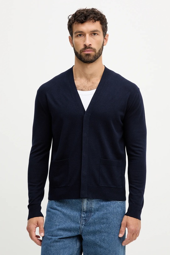 United Colors of Benetton cardigan a maglia fine blu navy 110XU601I