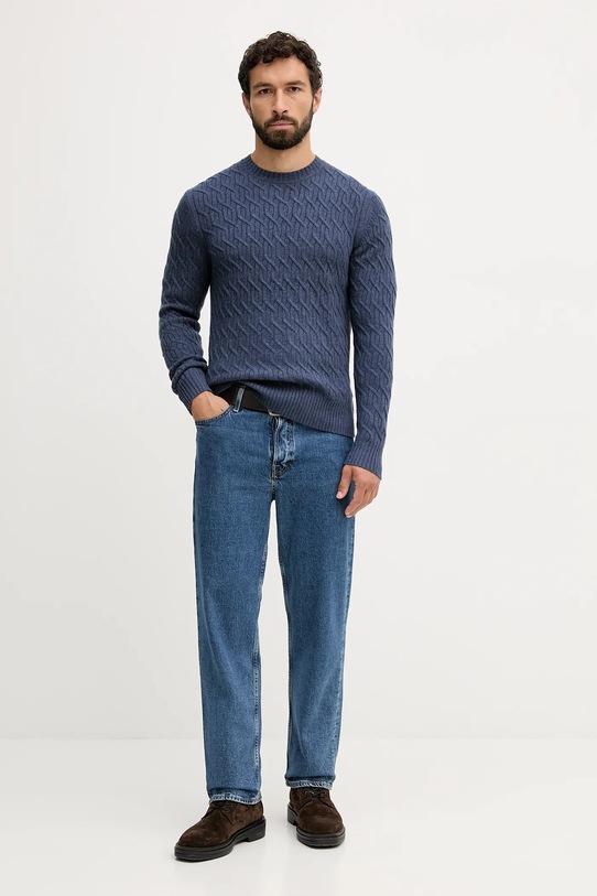 United Colors of Benetton sweter z dodatkiem wełny 1335U10A9 niebieski AW25