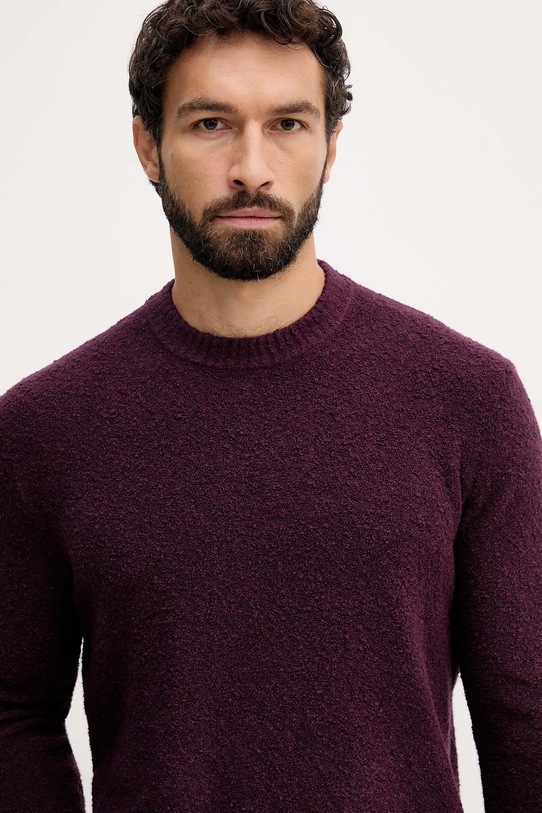 United Colors of Benetton sweter z domieszką wełny bordowy 1L5YU10AD