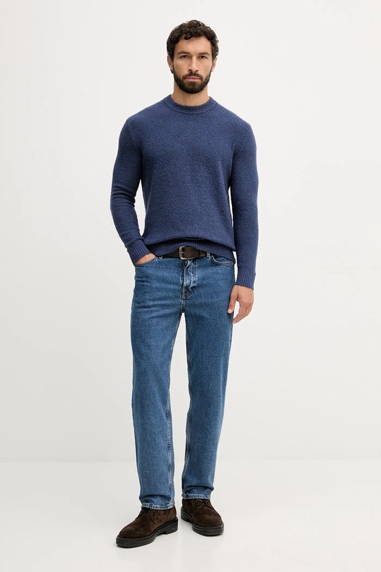 United Colors of Benetton sweter z domieszką wełny 1L5YU10AD niebieski AW25