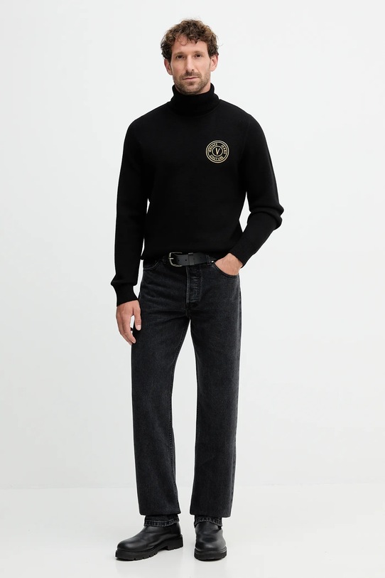 Versace Jeans Couture sweter z wełną 79GAFM14.CMH81 czarny AW25