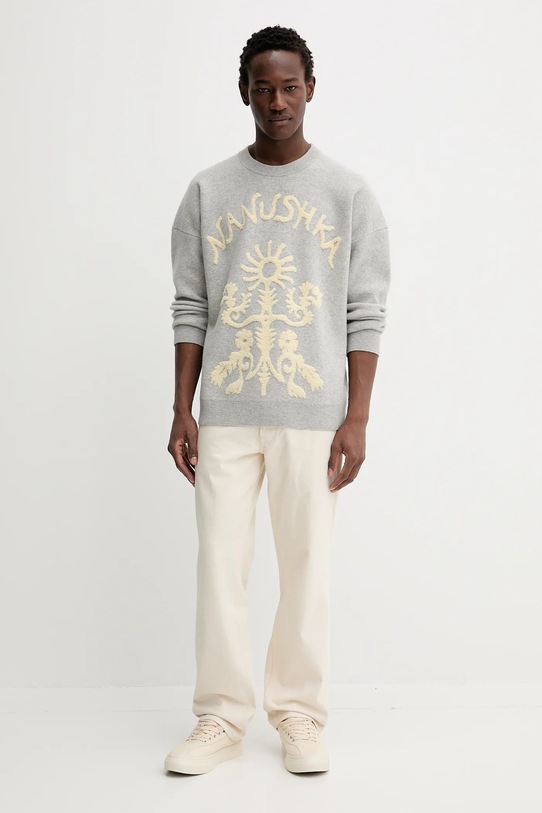Nanushka sweter z dodatkiem wełny NU25PFSW13291 szary AW25