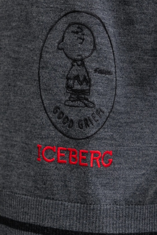 Vlněný svetr Iceberg A008.9005 šedá