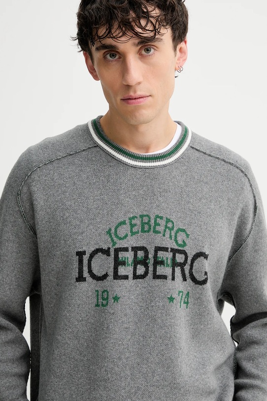 Iceberg sweter z wełną szary A018.7469