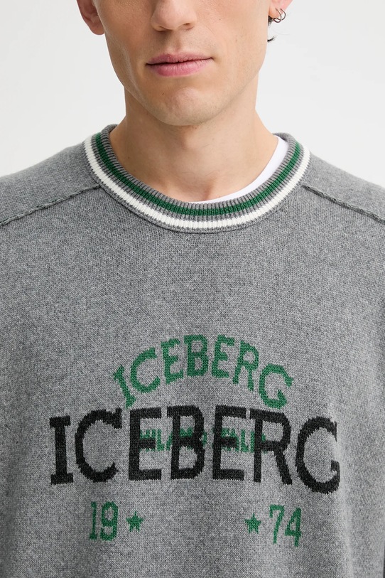 Iceberg sweter z wełną A018.7469 szary