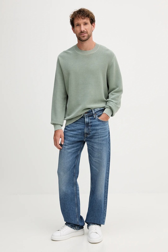 Памучен пуловер Armani Exchange XM000915.AF11967 зелен AW25