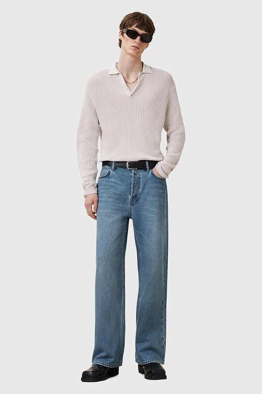Хлопковый свитер AllSaints THOMA бежевый M030KC