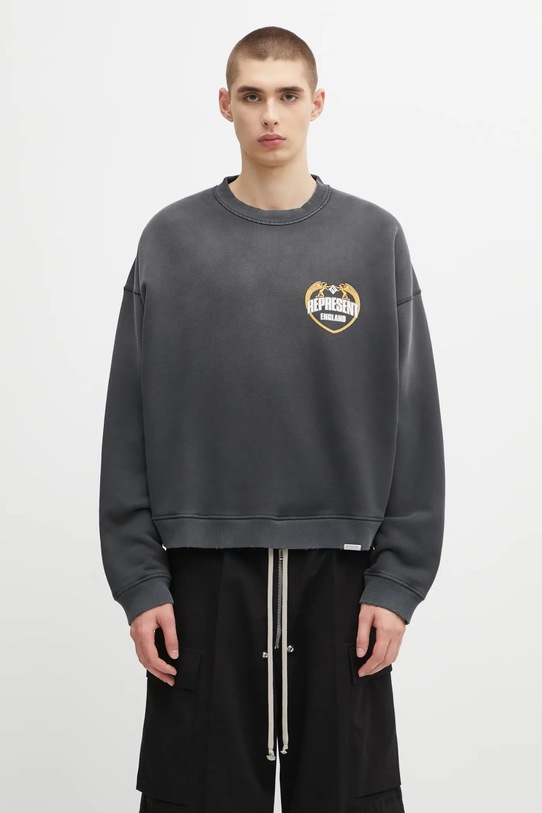 Odzież Represent bluza bawełniana Angel Border MLM100367 czarny