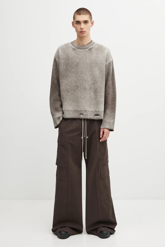Represent sweter dwustronny wełniany Reversible Fade Out MLM100217 brązowy