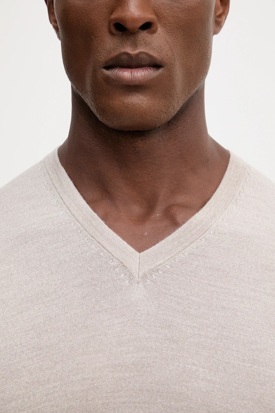 Hackett London sweter z wełną HM7000001 beżowy