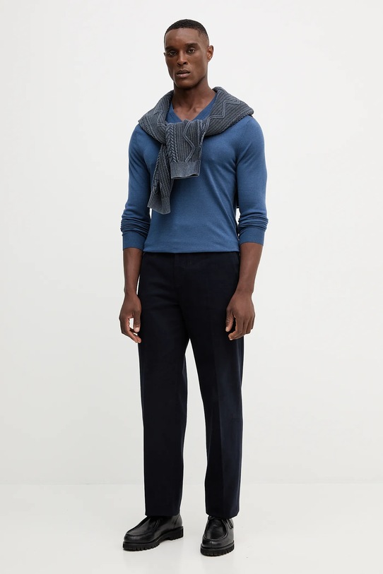 Hackett London sweter z wełną HM7000001 granatowy AW25