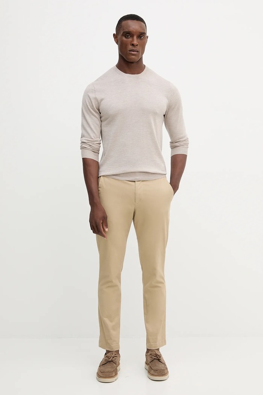 Hackett London sweter z wełną HM7000006 beżowy AW25