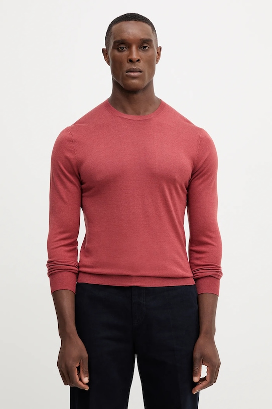 Hackett London sweter z wełną okrągły czerwony HM7000006