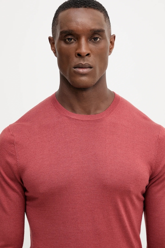 Hackett London sweter z wełną czerwony HM7000006