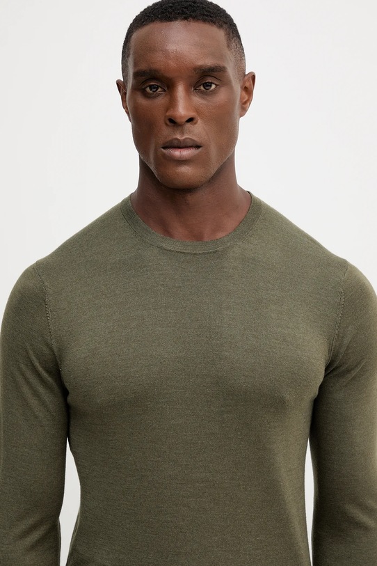 Hackett London sweter z wełną zielony HM7000006
