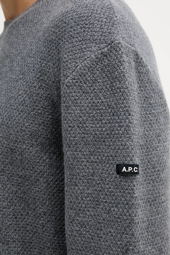 Μάλλινο πουλόβερ A.P.C. pull thomas WVBCZ.H23434 γκρί