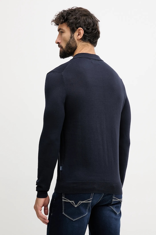 Odzież Hackett London sweter bawełniany HM7000095 granatowy