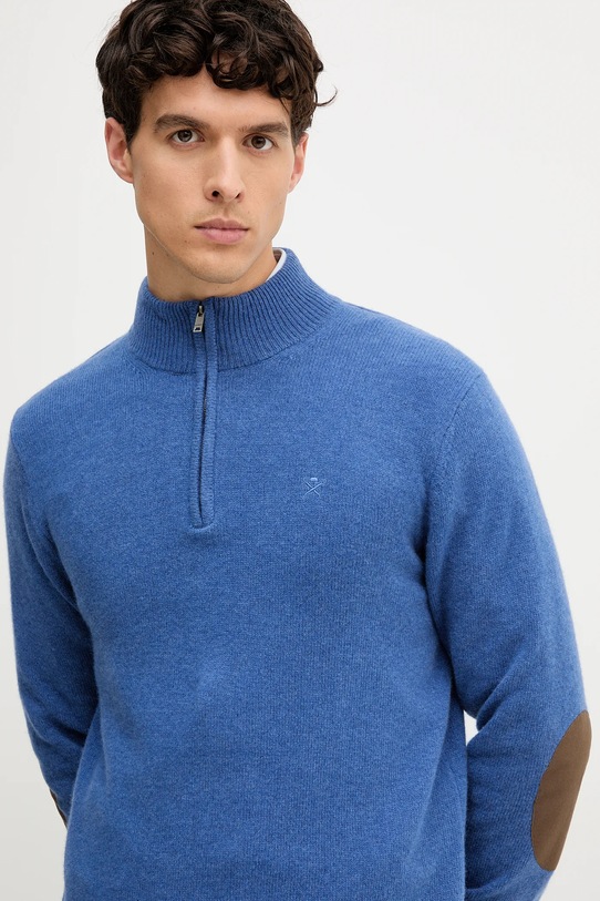 Hackett London sweter wełniany granatowy HM7000078