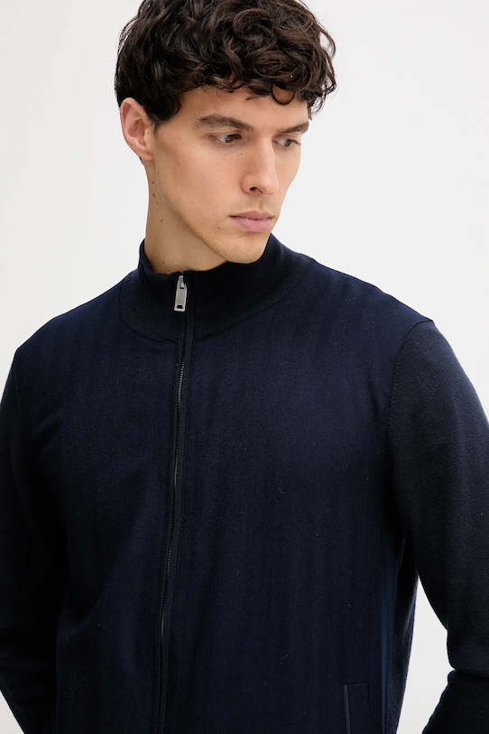Hackett London kardigan wełniany granatowy HM7000085