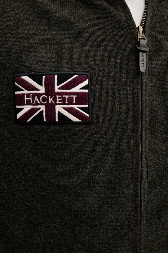 Hackett London kardigan wełniany HM7000052 zielony