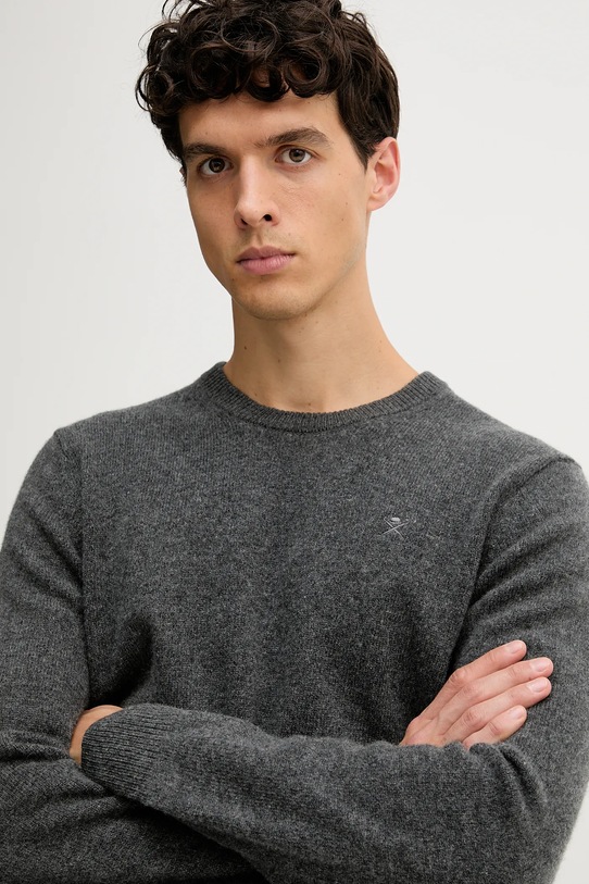 Hackett London sweter wełniany szary HM7000075