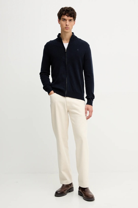 Шерстяной кардиган Hackett London HM7000077 тёмно-синий AW25