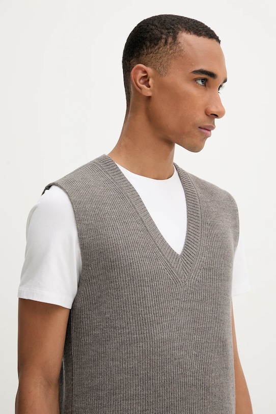 Вълнен елек BARENA VENEZIA Knitwear Turlon сив KNU5287.305