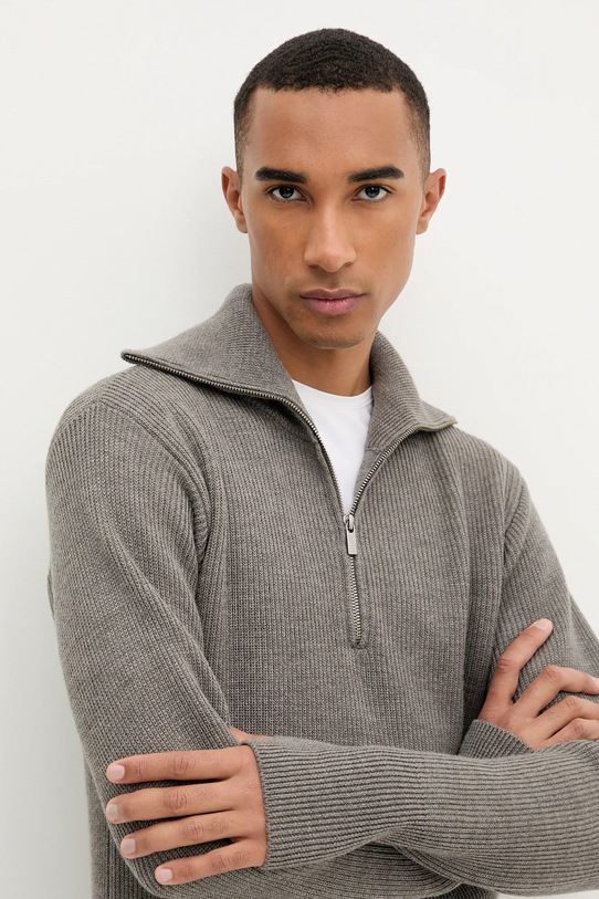 BARENA VENEZIA sweter wełniany Knitwear Batigia brązowy KNU5289.305